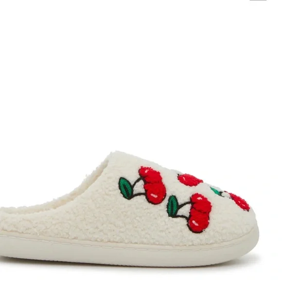Cozy Cherry Embroidered Slippers - Picture 7 of 11